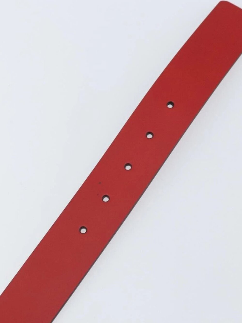GUCCI Interlocking G Belt Leather 42.9" Red Silver - Picture 8 of 11